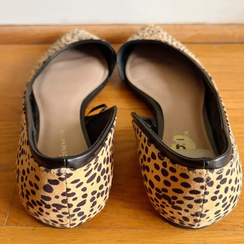 BCBGeneration | D’orsay Ballet Flats Shoes Leopard Animal Print Pointed Toe SZ 9 - Picture 5 of 7